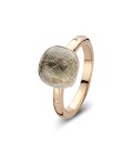 Anell Mini Sweety d' or rosa amb Quars rutilat i Mare perla grisa
